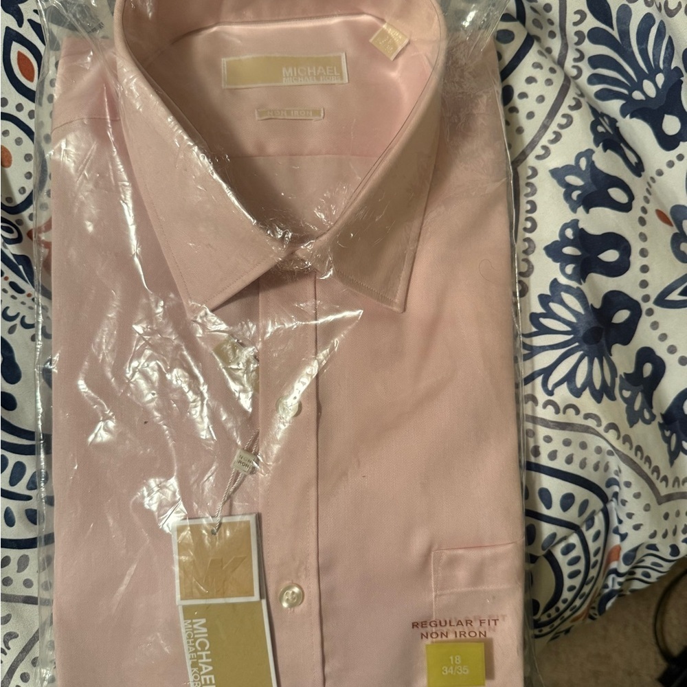 NWT Michael Kors Light Pink Dress Shirt
